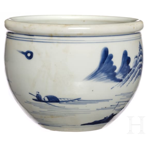 Hohe Sch&uuml;ssel, wei&szlig;-blau, China, fr&uuml;hes 20. Jhdt.