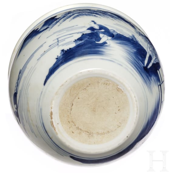 Hohe Sch&uuml;ssel, wei&szlig;-blau, China, fr&uuml;hes 20. Jhdt.