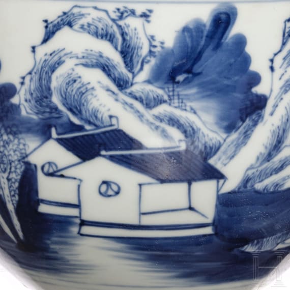 Hohe Sch&uuml;ssel, wei&szlig;-blau, China, fr&uuml;hes 20. Jhdt.