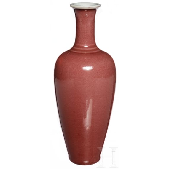 Rot glasierte Vase, China, sp&auml;te Qing-Dynastie