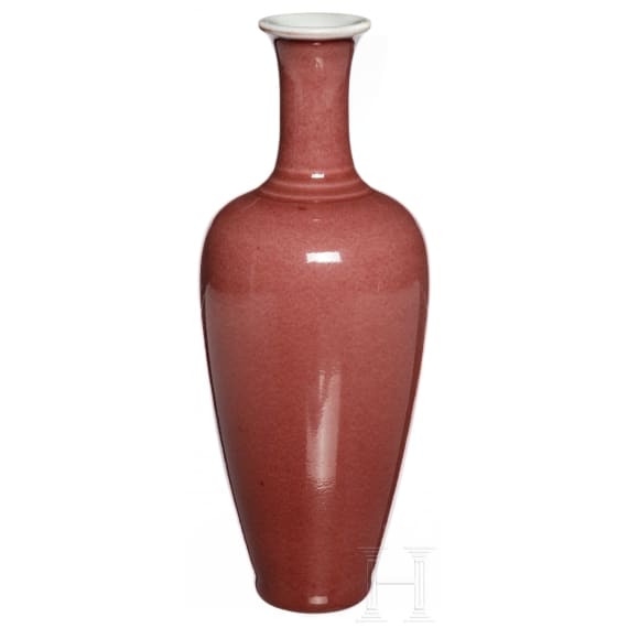 Rot glasierte Vase, China, sp&auml;te Qing-Dynastie