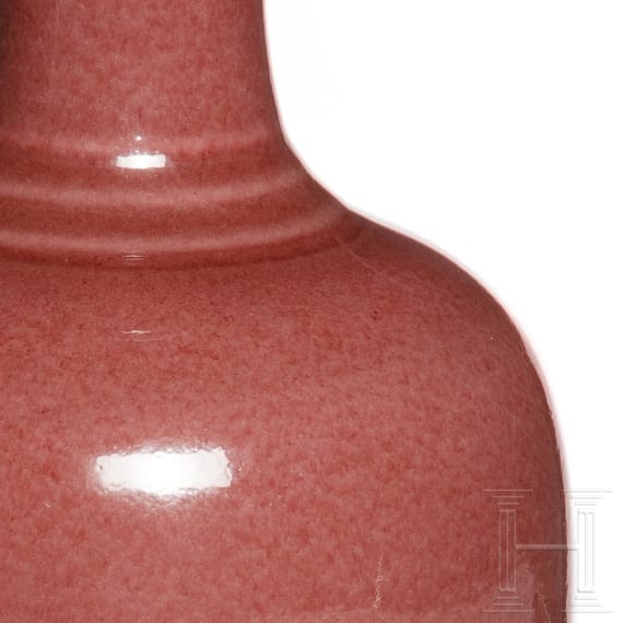 Rot glasierte Vase, China, sp&auml;te Qing-Dynastie