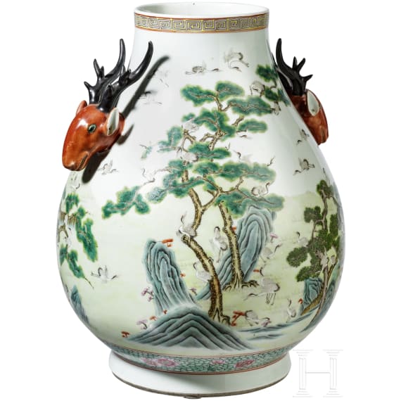 Gro&szlig;e "100-Kraniche-Vase", China, fr&uuml;he Republikzeit