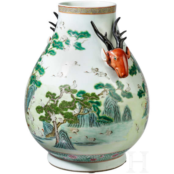 Gro&szlig;e "100-Kraniche-Vase", China, fr&uuml;he Republikzeit