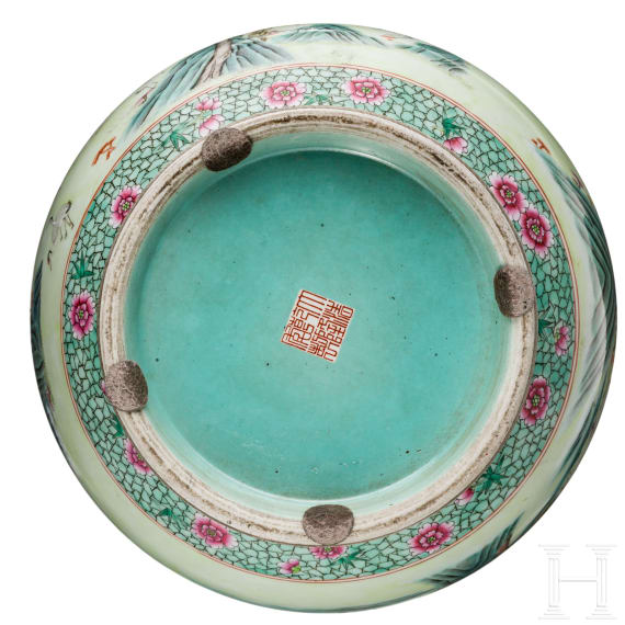 Gro&szlig;e "100-Kraniche-Vase", China, fr&uuml;he Republikzeit