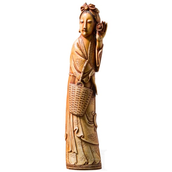Elfenbeinfigur einer Dame, China, Qing-Dynastie