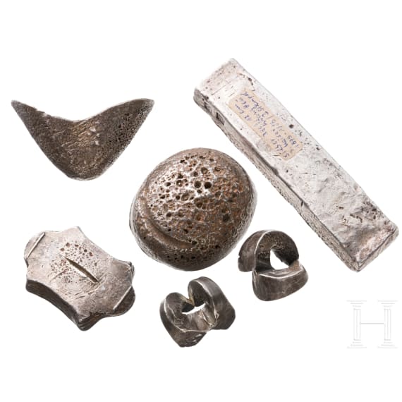 Sechs Silberbarren, China, 20. Jhdt.