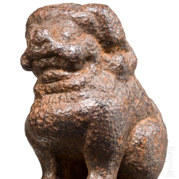 Ein Paar Opium-Gewichte in Form von Fo-L&ouml;wen, China, um 1900