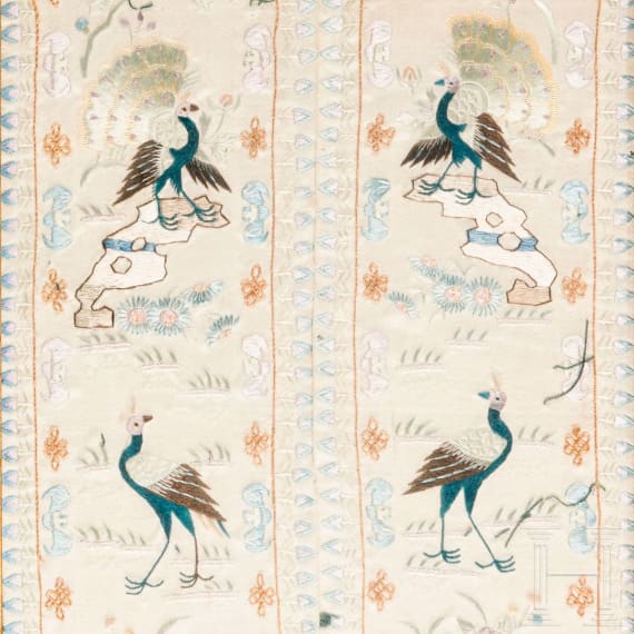 Konvolut asiatisches gerahmtes Kunsthandwerk, meist 19. Jhdt.
