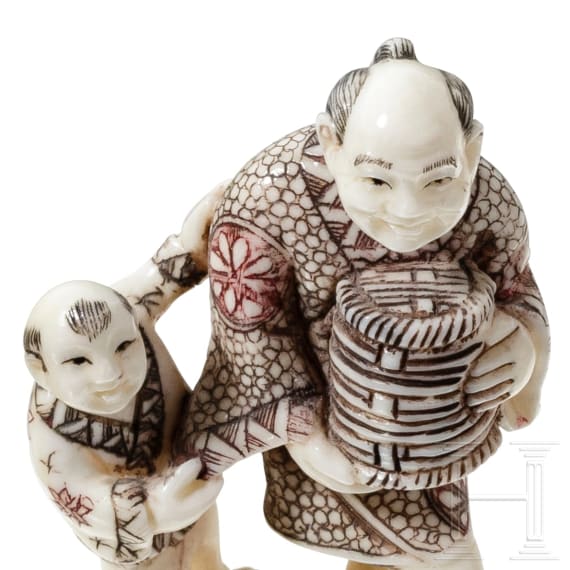 Drei Netsukes, Japan, Taisho-/Showa-Periode