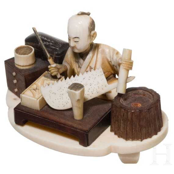 Okimono eines Handwerkers, Japan, Meiji-Period
