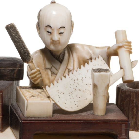 Okimono eines Handwerkers, Japan, Meiji-Period
