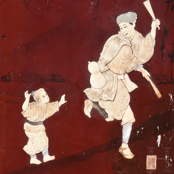 Ein Paar Lackbilder, Japan, Meiji-Periode