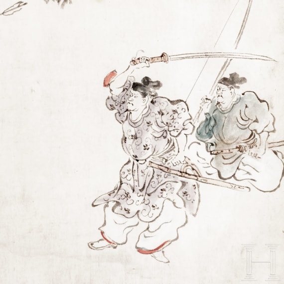 Tuschezeichnung eines Hingerichteten, Japan, sp&auml;te Edo-Periode