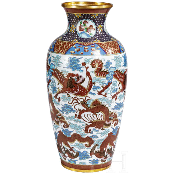 Gro&szlig;e Cloison&eacute;e-Vase, Japan, Meiji-Periode