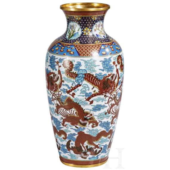 Gro&szlig;e Cloison&eacute;e-Vase, Japan, Meiji-Periode