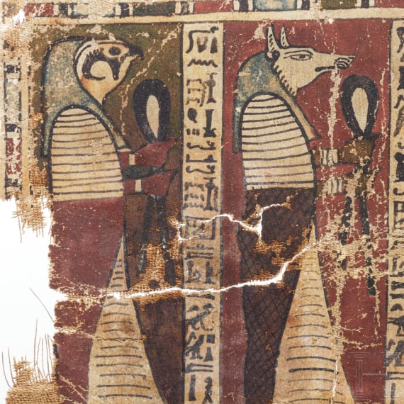 Bemaltes Leinenfragment, &Auml;gypten, Sp&auml;tzeit, 6. - 4. Jhdt. v. Chr.
