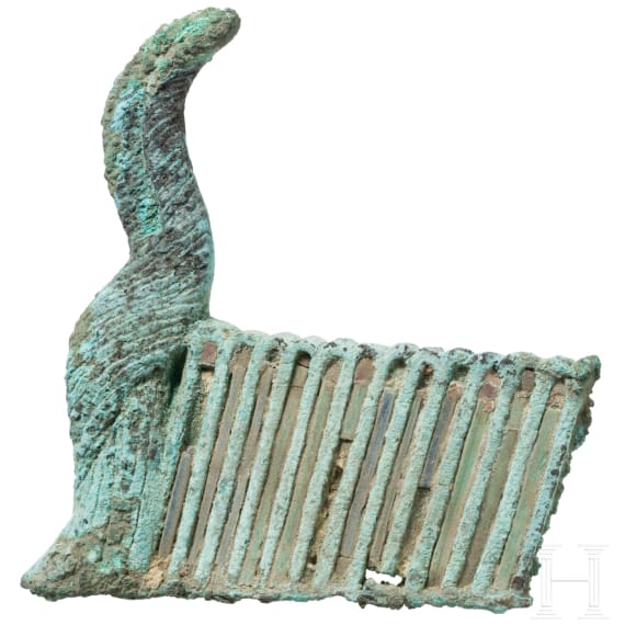 Fragment einer Federkrone, Bronze, &Auml;gypten, 2. Jtsd. v. Chr.