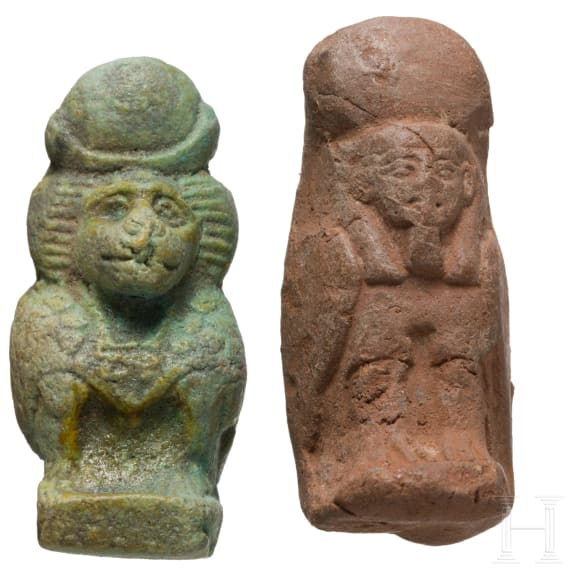 Zwei Amulettfiguren, alt&auml;gyptisch, 2. - 1. Jtsd. v. Chr.