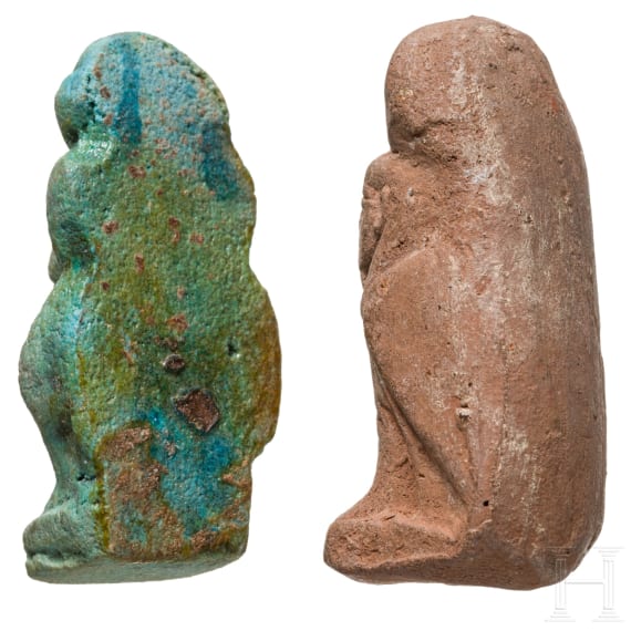Zwei Amulettfiguren, alt&auml;gyptisch, 2. - 1. Jtsd. v. Chr.