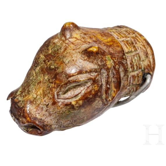 Vollplastischer Tierkopf, Vorderer Orient, Ende 2. Jtsd. - Anfang 1. Jtsd. v. Chr.