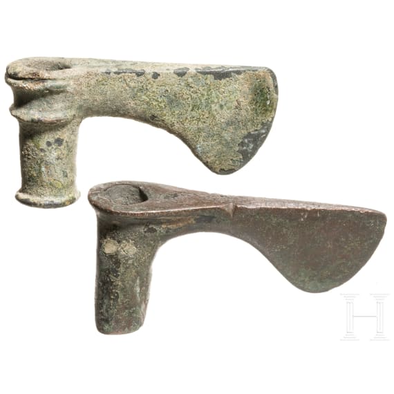 Zwei T&uuml;llen&auml;xte, Bronze, Luristan, Westiran, 2500 - 2000 v. Chr.