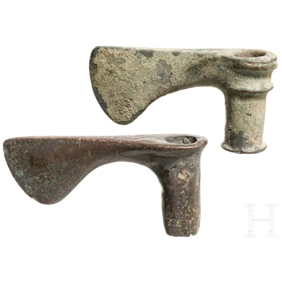 Zwei T&uuml;llen&auml;xte, Bronze, Luristan, Westiran, 2500 - 2000 v. Chr.