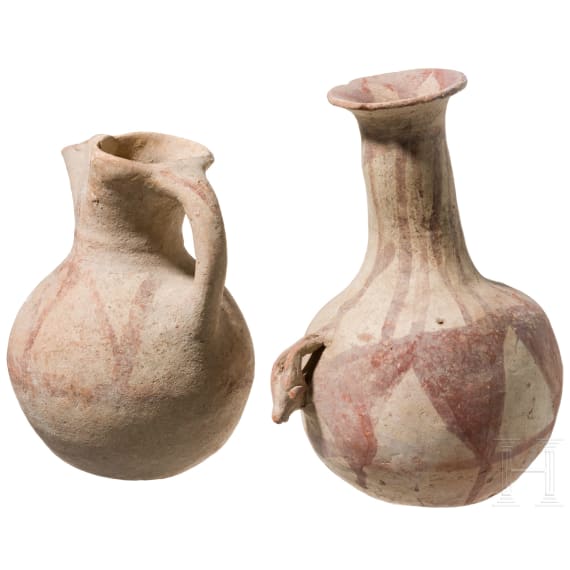 Zwei geometrisch dekorierte Gef&auml;&szlig;e, Nordwestiran, um 1000 v. Chr.