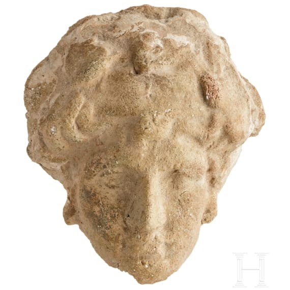 Terrakottakopf des Herakles, Griechenland, hellenistisch, 3. - 2. Jhdt. v. Chr.