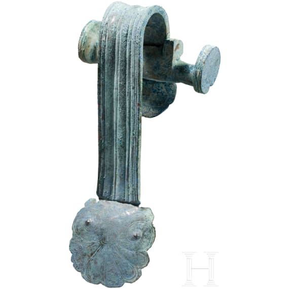 Henkelattasche eines Bronzegef&auml;&szlig;es, Griechenland, 5. Jhdt. v. Chr.