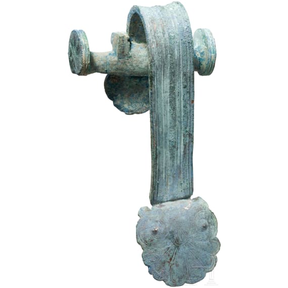 Henkelattasche eines Bronzegef&auml;&szlig;es, Griechenland, 5. Jhdt. v. Chr.