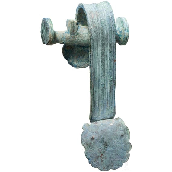 Henkelattasche eines Bronzegef&auml;&szlig;es, Griechenland, 5. Jhdt. v. Chr.