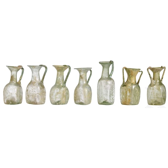 Sammlung 21 sp&auml;tr&ouml;mischer und fr&uuml;hbyzantinischer Glasgef&auml;&szlig;e, &ouml;stlicher Mittelmeerraum