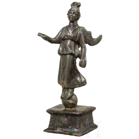 Bronzestatuette der Siegesg&ouml;ttin Victoria, r&ouml;misch, 2. - 3. Jhdt.