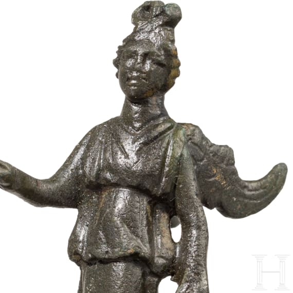 Bronzestatuette der Siegesg&ouml;ttin Victoria, r&ouml;misch, 2. - 3. Jhdt.