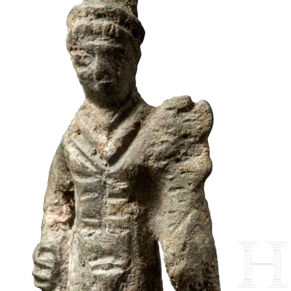 Merkurstatuette auf Sockel, r&ouml;misch, 2. - 3. Jhdt.