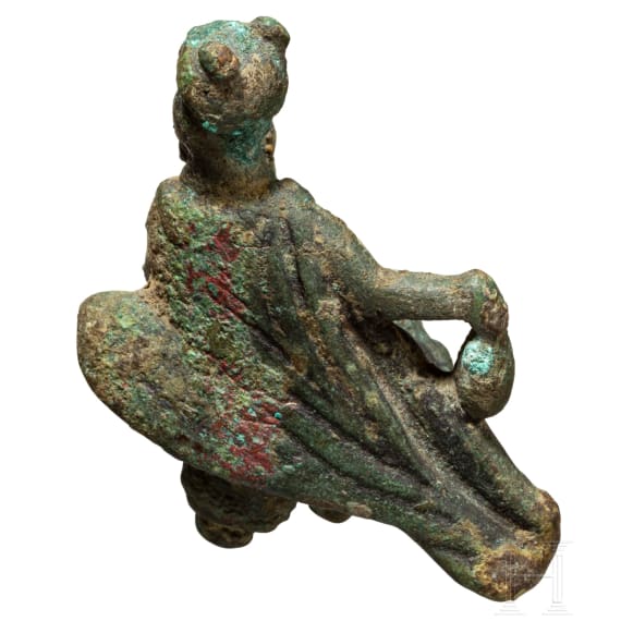 Miniaturbronze "Merkur auf Adler gelagert", r&ouml;misch, 2. - 3. Jhdt.