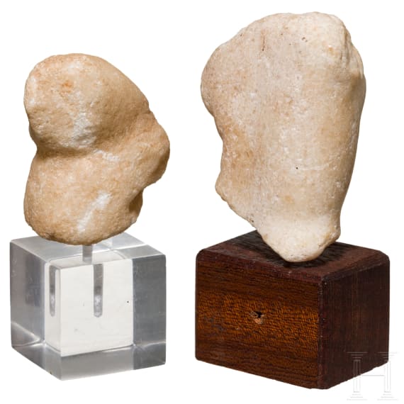 Miniaturtorso der Venus und Handfragment, Marmor, r&ouml;misch, 1. Jhdt.