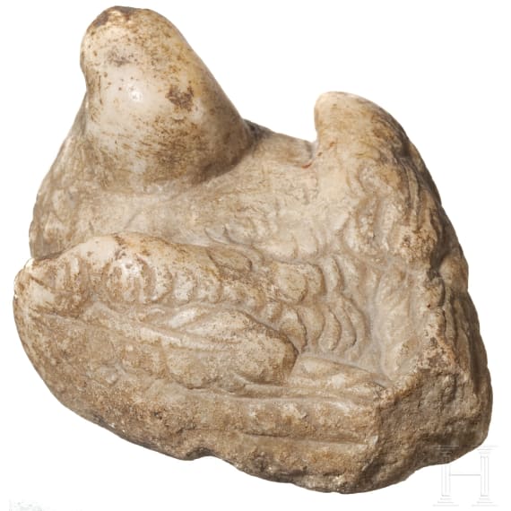 Fr&uuml;hchristliche Marmortaube mit aufwendig gestaltetem Gefieder, 5. - 8. Jhdt.
