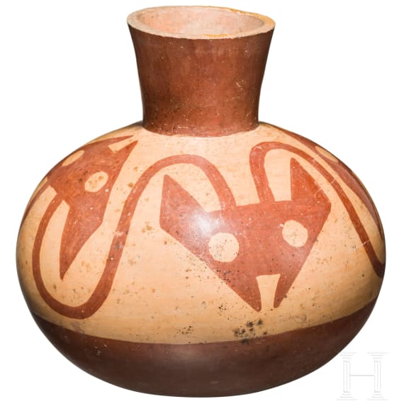 A flask from Peru, Huari(?), 500 - 1000 A.D.
