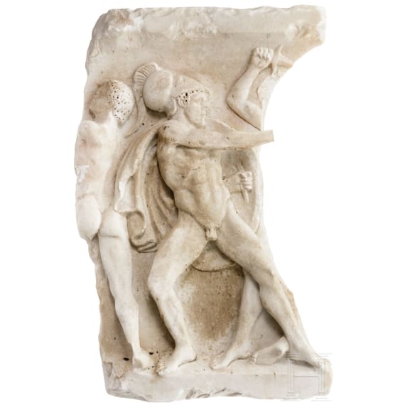 Marmorrelief mit Schlachtenszene