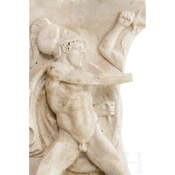 Marmorrelief mit Schlachtenszene