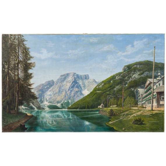 Gem&auml;lde Schweizer Bergsee, signiert "Angerosa 1909"