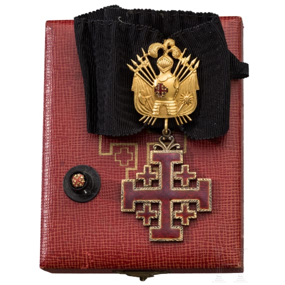 The Order of the Holy Sepulcher in Jerusalem - a Commander's cross with trophy in box