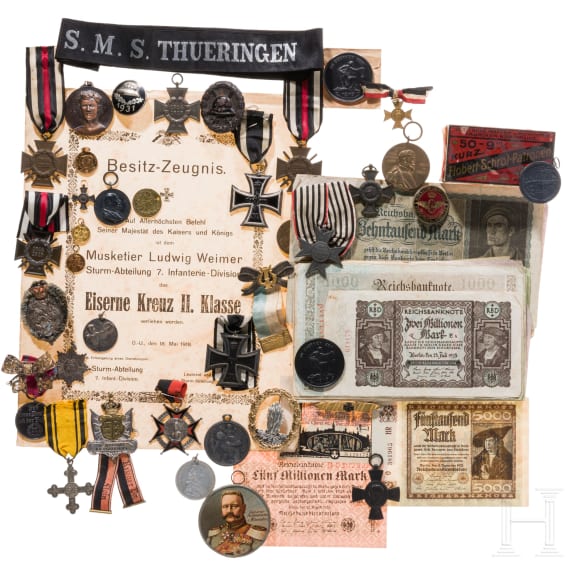 A large group of German awards, mainly World War I, varia