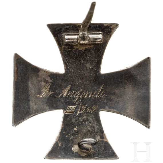 An Iron cross 1914, 1st class, with engraving, case and cardboard box
