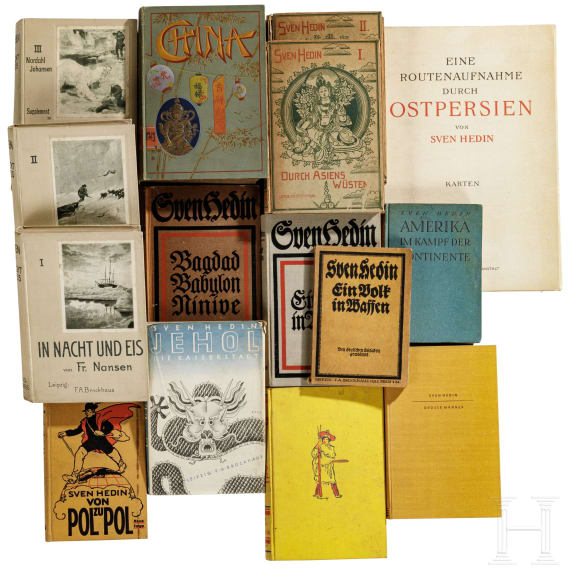 A large mixed lot of books by Sven Hedin and Fridtjof Nansen, circa 1900