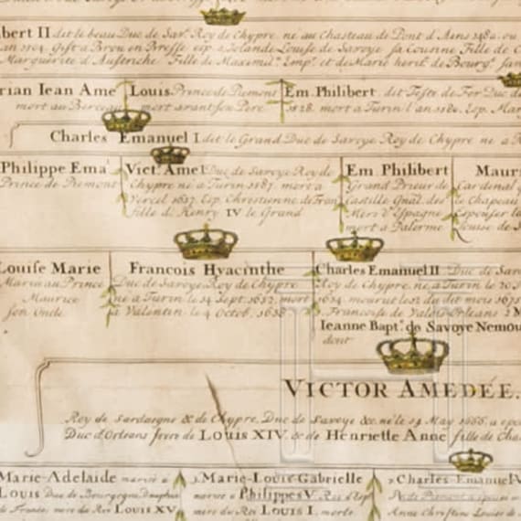 A pedigree of the Royal House of Savoyen, 18th century