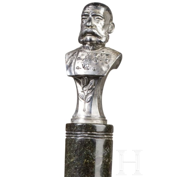 Emperor Franz Joseph I of Austria - small silvered bust