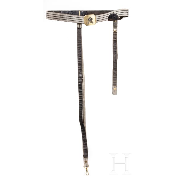 A sash with sabre hanger of a cavalry officer of the papal troops, 19th century